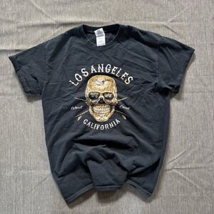 Gildan black Los Angeles California skull tee Size M